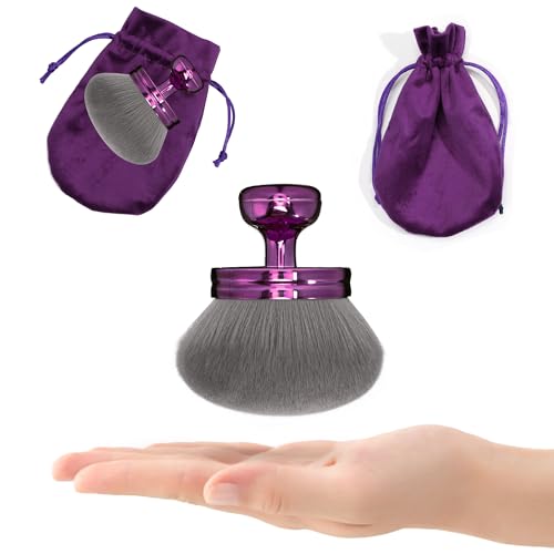 Blend & Blur Extra Large Body Makeup Brush for Self Tanner,Leg Makeup & Bronzer Self Tan Applicator, 3.2inch Wide Round Head Kabuki Brush For Application with Drawstring Bag (Purple) - Image 7