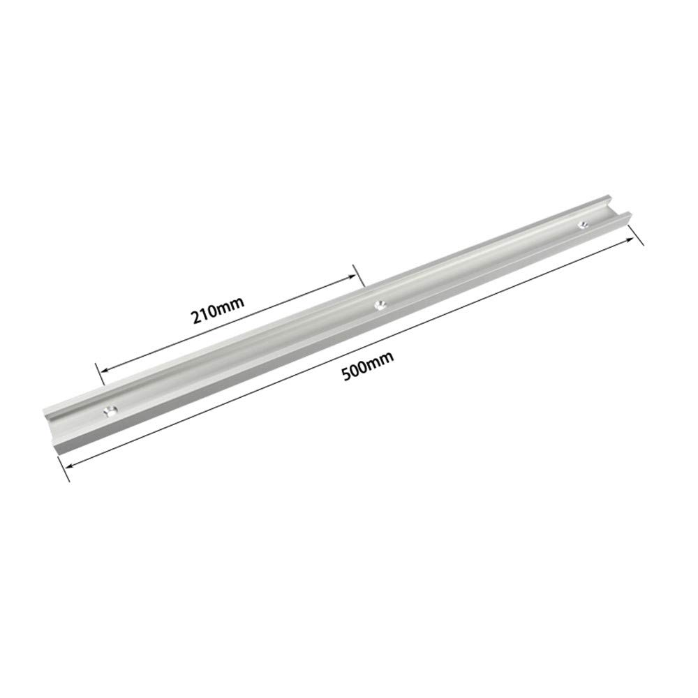 belupai 500mm T-Slot T-Track Miter Track Jig Fixture Slot Straight Edge Clamping Tool 30x12.8mm Guide Aluminum Alloy T-Slot Track Locking Handle Heavy Gauge for Woodworking Router Table Saw — image 1
