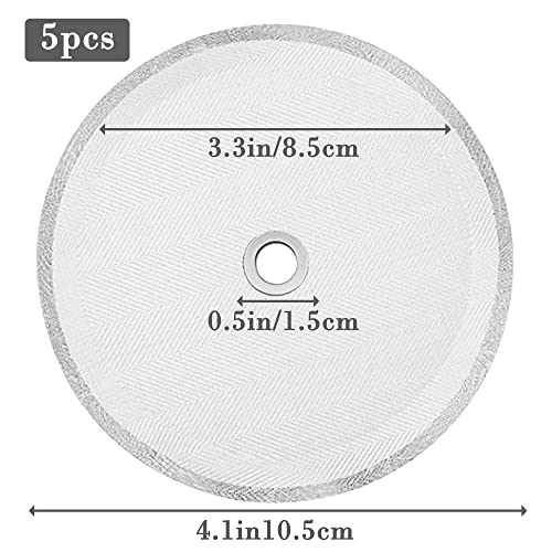 5 Pcs French Press Replacement Filters Reusable Stainless Steel Mesh Filters Replacement With Metal Center Ring 4 Inch For 1000 Ml, 34 Oz, 8 Cup French Press Coffee Makers And Tea Machines #TOP1
