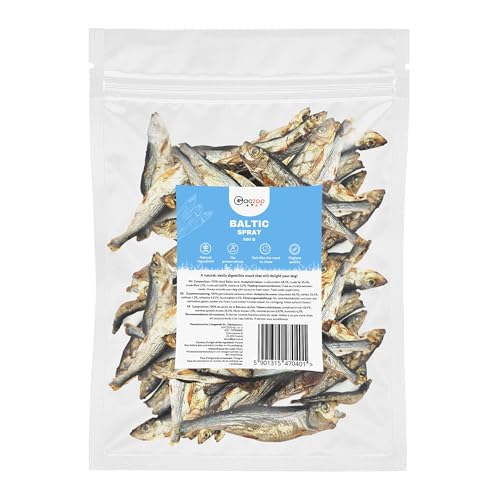 Gaczoo - Sprotten für Hunde Getrocknet - Getrockneter Fisch für Hund - 100% Trockenfisch, Hundeleckerli, Trainingsleckerli - ohne Zusätze, reich an Omega 3, Fettarm - 500g