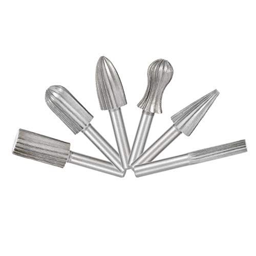 Set de 6 fresas rotativas de carburo con diámetro 6 mm miniatura 1