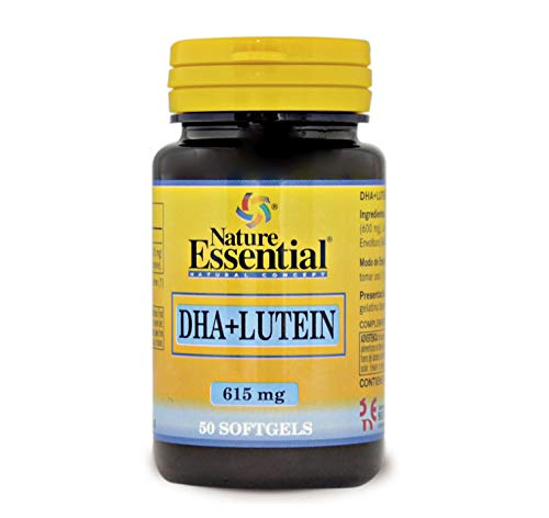 Nature Essential - Dha + Luteína 650 Mg - 50 Perlas - Complemento Alimenticio A Base De Aceite De Pescado - Ayuda Al Normal Funcionamiento De La Vista