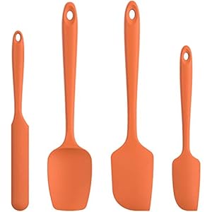 U-Taste Silicone Spatula Set with 600 Degrees Fahrenheit Heat Resistant (Orange)