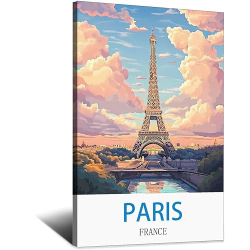Toile vintage Paris France 20x30 cm pour raviver un mur blanc sans encombrer