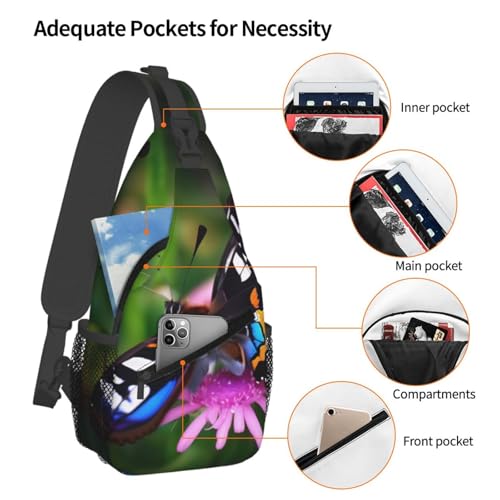 Mochila urbana bandolera con estampado de mariposas miniatura 4