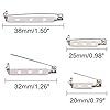 Sicherheitsnadeln für Broschen Verschluss für Rückseite, 4 Größen: 20 mm, 25 mm, 32 mm und 38 mm, silberfarben, 100 Stück #4