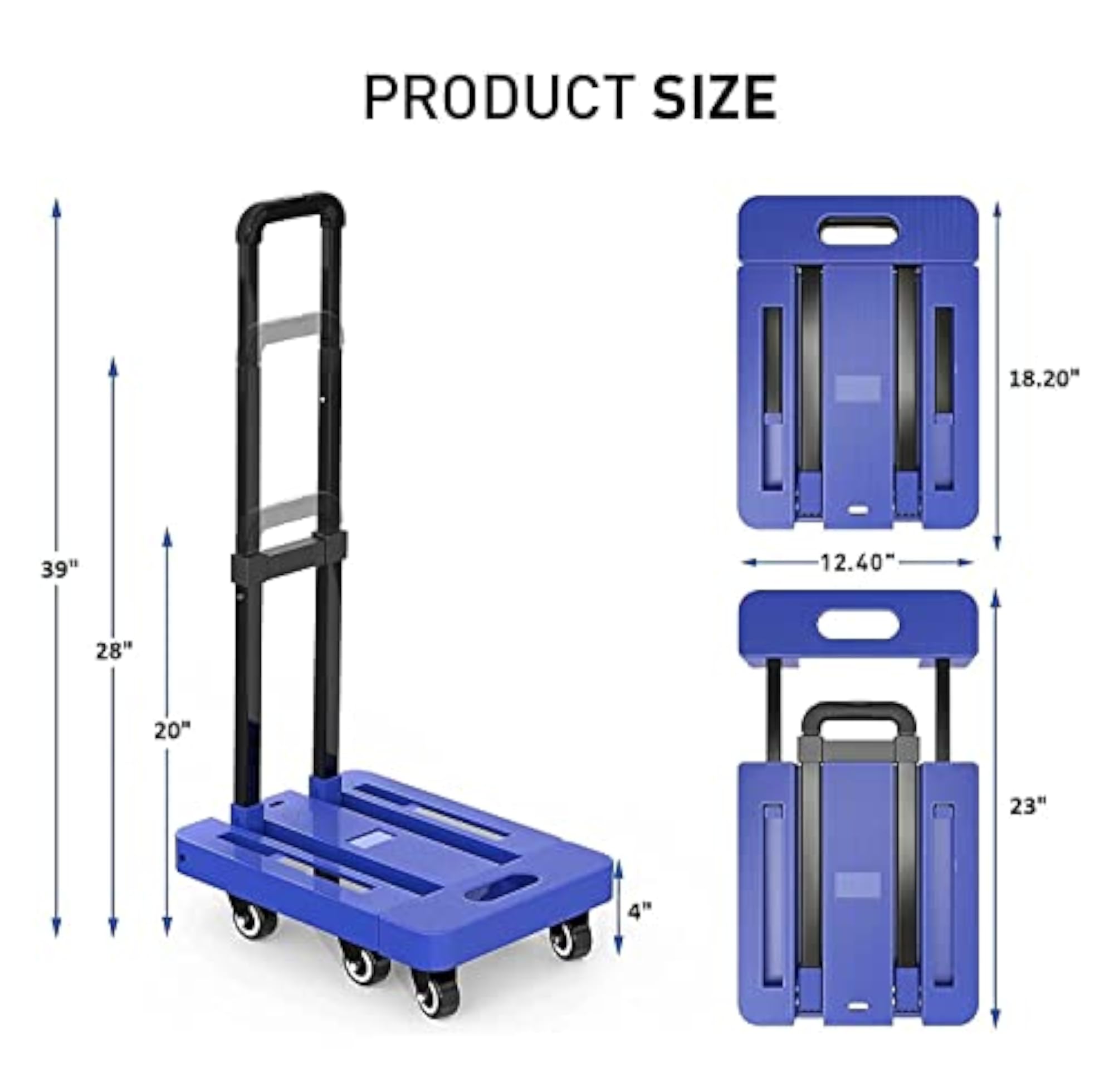 Folding Hand Truck Trolley 150 Kg Heavy Duty Utility Cart