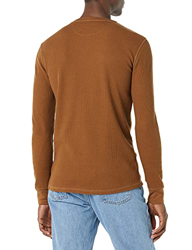 Amazon Essentials Men's Slim-fit Long-Sleeve Waffle Henley, Light Brown, X-Large - image 2