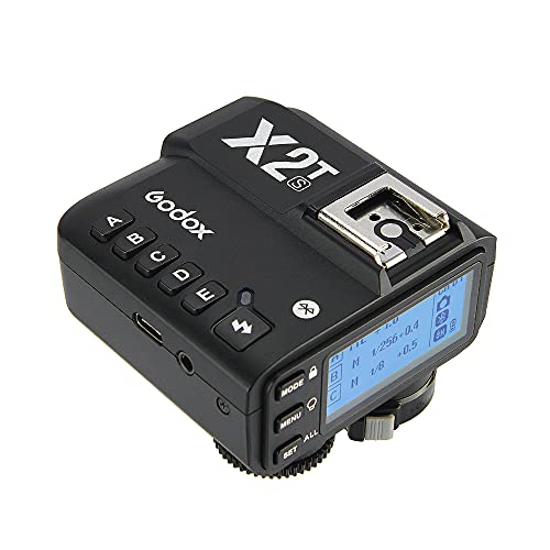 Godox X2T-S TTL Wireless Flash Trigger for Sony, Bluetooth Connection, 1/8000s HSS, 5 Separate Group Buttons, Relocated Control-Wheel, New Hotshoe Locking, New AF Assist Light