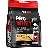 Pro Whey Protein Powder 1kg - Banana | 33 Servings, 22g Protein & 5.9g BCAAs per Serving | Muscle Support | No Added Sugar, Low Fat & Carbs | Vegetarian by PROELITE