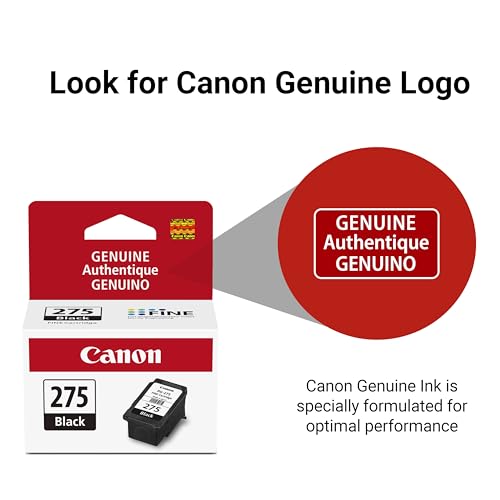 Image of Canon PG-275 Genuine Black Ink Cartridge, Compatible with TS3520 /3522, TR4720 /4722, TS3720 /3722, (Pack of 2)