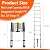 10.5FT Telescoping Ladder, Portable Collapsible Ladder for Home with Fixed Lock,Heavy Duty 330lbs Max Capacity,Multi-Purpose Aluminum Extension Ladder for RV Outdoor Work Black (10.5FT)