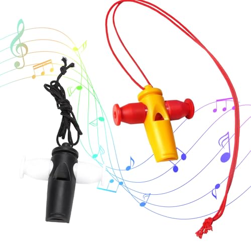 JDCMEI 2 Pièces Sifflet de Samba, Sifflet pour Spectacle en Plastique, Instrument de Musique à Trois Tons, Sifflet pour Samba, Sifflet de Danse pour la Samba et Autres Événements Festifs