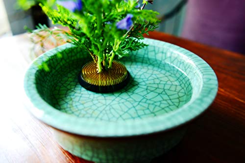 Svy Japanese Kenzan Ikebana Flower Arranger, Kenzan Flower Frog With Needle Calibrator And Cleaning Brush (2.4") #TOP3