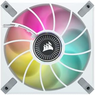 Corsair iCUE ML120 RGB ELITE, 120mm PWM RGB Fan (Corsair AirGuide Technology, Magnetic Levitation Bearing, Up to 2,000 RPM, Zero RPM Mode, Low Noise, High Airflow) Single Pack - White (CO-9050116-WW)
