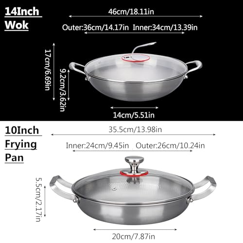Set de 2 Piezas Wok Titanio 14 pulg y Sartén 10 pulg miniatura 2