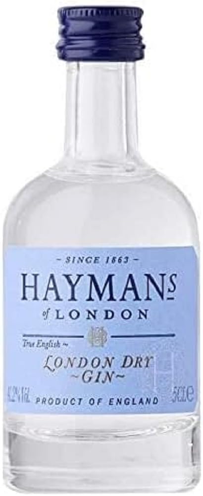 Hayman's London Dry Gin 41,2% Vol. | TRUE ENGLISH GIN | Hayman's of London | Tradition seit 150 Jahren | Mini | In liebevoller Handarbeit distilliert | Tasting | Geschenkkorbidee | 50ml