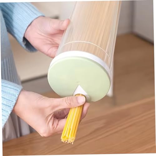 Pasta Storage Containers, Clear Plastic Spaghetti Storage Jar, Airtight Food Storage Container with Rotating Lid, Non Slip Spaghetti Jar for Noodles Beans Staples - Image 3