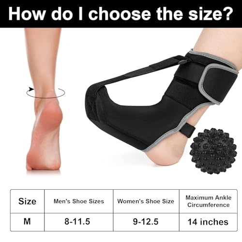 nplaseta Plantarfasziitis Nachtschiene, Komfortable Plantarfasziitis Bandage Nachts, Fersensporn Bandage, Weiche Stretching Plantarfasziitis Socke zur Fußstütze Linderung von Fußschmerzen (Black)