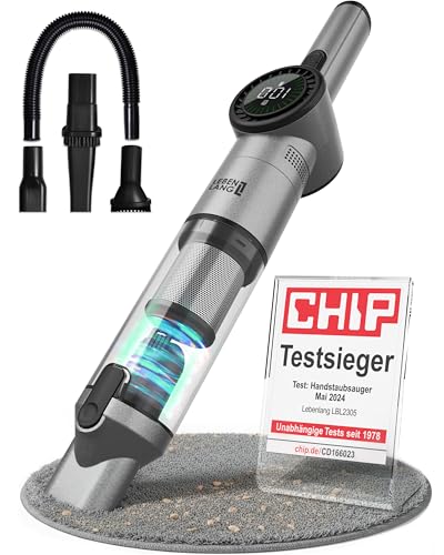 LEBENLANG Handstaubsauger Akku TESTSIEGER - Dual-Filter & Li-Ion I Inkl. Ladestation I 17000PA Handstaubsauger Auto Staubsauger stark Akkusauger kabellos Handsauger Akku Car Autostaubsauger Beutellos