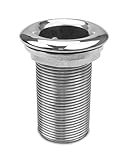 Barbed Short Straight Thru-Hull Fitting with Nut & Custom Gasket for 1-1/4’’ I.D. Hose, Marine Stainless Steel 316 Through Hull Connecter Hose Skin Fitting Drain for Boat RSV Yacht