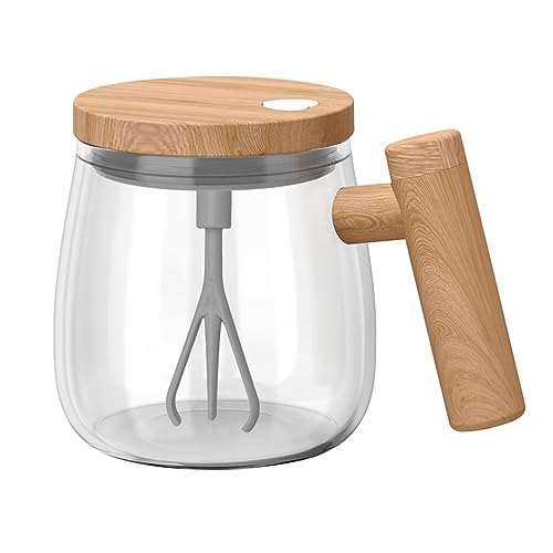 Taza Batidora, Auto Magnetic Mug Eléctrica Taza de Café Autoagitadora Taza de Café Mezcladora de Vidrio de Borosilicato Alto Adecuada Para Taza Batidora De Colacao/Café/leche/Proteína En Polvo