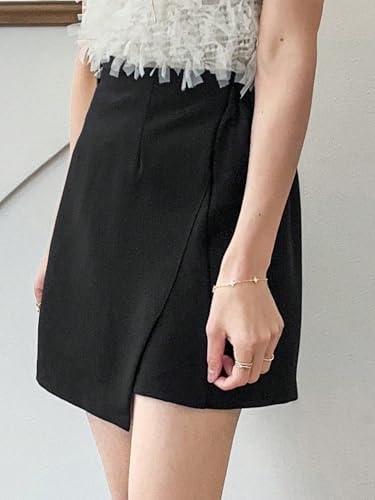 Women's A Line Wrap Asymmetrical Hem Mini Skirt