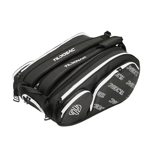 Menolana Tennis Backpack Adjustable Shoulder Strap Large Capacity Gym Bag Pickleball Bag Tennis Bag Storage for Sport Camping, Outdoor, Black White