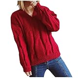 MICKURY Rollkragenpulli Damenblau Pulli Oversize Sweatjacke Hoodie Marke Dirndljacken Mode Frauen Herbst Und Winter Druck Gestrickte Langarm Pullover Pullover Lässige Pullover Rot #2 XL