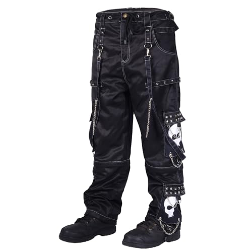Prime Quality Gothic Bondage Black Big Skull Men Pant Alternative Punk Rock Emo Trouser Pant/USA | Men's Pants | Emo Pants2