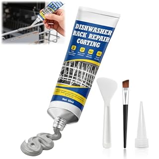 WEILAOK Revêtement Réparation Panier Lave-Vaisselle, Mastic Acrylique Gris, Imperméable, Antirouille, Résistant Hautes Températures, Spécialement pour Réparation Panier de Lave-Vaisselle (Gris, 50ml)