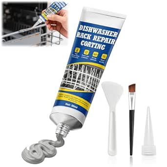 Spülmaschinenkorb Rost Reparatur, Geschirrspüler-Korb reparatur Gummi, Dichtungsmasse Wasserdicht, Rostfrei, Hochtemperaturbeständig, Speziell für Reparaturs des Geschirrspülerkorbs, Grau-50ml