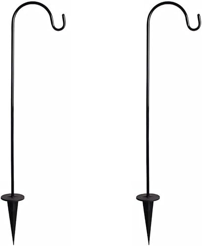 IMIKEYA Ganchos de pastor para exteriores paquete de 2 ganchos de pastor para plantas, ganchos de estacas de jardín, ganchos de soporte para plantas