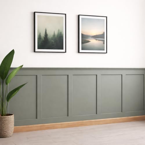 WOODICA MDF Wall Panelling Strips Pre-Cut 120cm x 10cm – Smooth Paintable MDF Boards for DIY Wainscoting, Shaker Panels & Feature Walls – Pack of 6 (6mm)