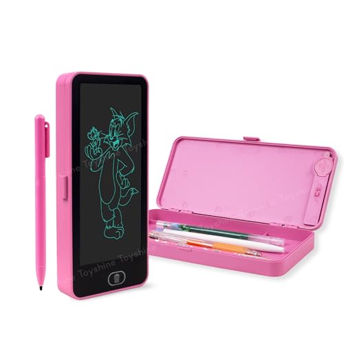 Image of Toyshine Plastic 2 in 1 Digital LCD Writing Tablet Children Doodle Board with Pencil Box for Kids 3-10 Years Old Boys /Girls Gifts Education Learning Toy, Pink