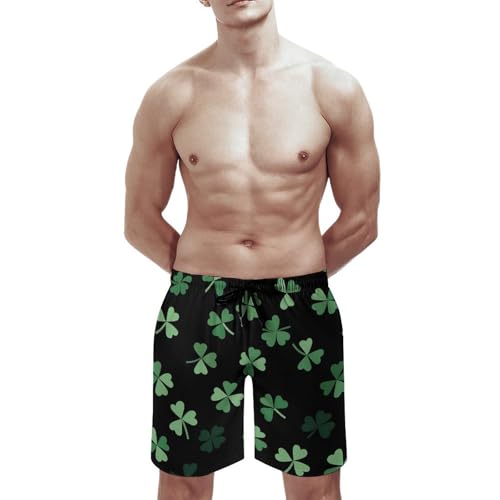 Clovers St. Patrick's Day Shamrocks Mens Swim Trunks Shorts Beach Pants Swimming Trunk Mesh Lining with Pockets 5