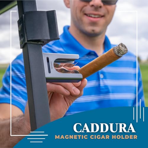 Caddura Magnetic Cigar Holder - Ultimate Golf Accessory for Cigar Lovers, Sturdy Aluminum Alloy & Stainless Steel, Fits Golf Carts, Beach Chairs, Fishing Rods - Secure Magnetic Grip, Hook & Loop Strap - Image 3