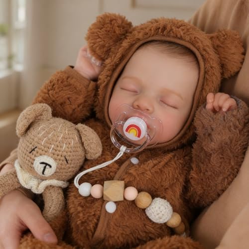 Muñeca bebé realista SCOM 20 pulgadas con 7 accesorios miniatura 1