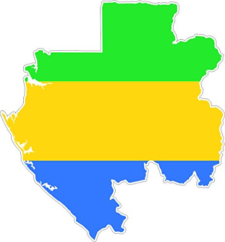 Akachafactory Autocollant Sticker adhesif Voiture Vinyle Drapeau Carte Gabon