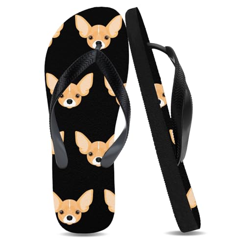 Flip Flops for Women Men Rubber Non Slip Yoga Mat Funny Print Beach Flat Thong Sandals Lightweight Comfy Casual Walking Pool Shower Shoes Waterproof Indoor House Slippers Two-Tone Footwear