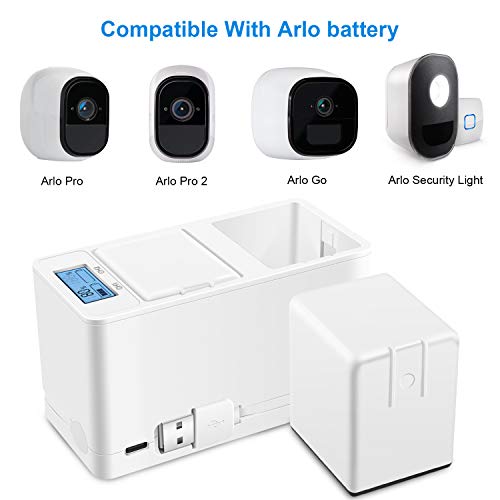 UKor Arlo Pro Batteries Charger Station, Dual Batteries Charging Dock Station for Arlo Rechargeable Battery, Arlo Pro/Pro 2(VMA4400), Arlo Go(VMA4410) Camera Batteries.