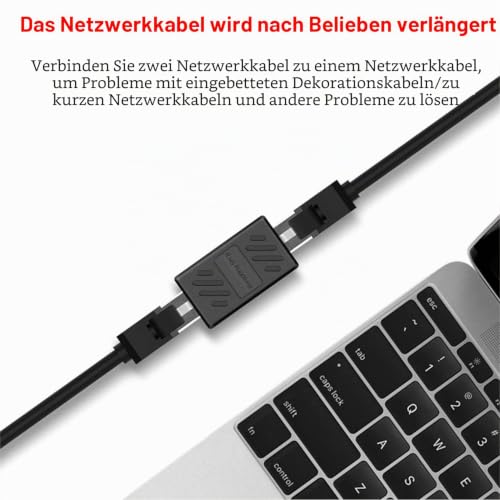 Greluma 6 Stk RJ45-Koppler, Netzwerkkoppler, Ethernet-Steckverbinder, geschirmter Inline-Koppler für Cat7 / Cat6 / Cat5e / Cat5-Ethernet-Kabel verlängerungsstecker - Buchse zu Buchse