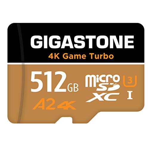 [5-Yrs Free Data Recovery] GIGASTONE 512GB Micro SD Card, 4K Game Turbo, MicroSDXC Memory Card for Nintendo-Switch 1, GoPro, Action Camera, DJI, UHD Video, R/W up to 100/60 MB/s, UHS-I U3 A2 V30 C10
