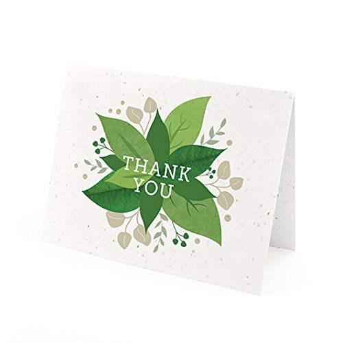 Plantcil Ecofrindly Plantable Thank You Card with a Burst of Greenery