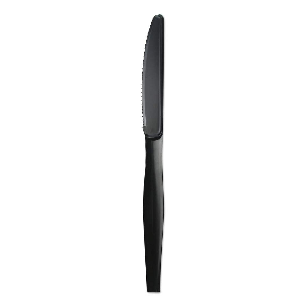 Boardwalk BWKKNIFEHWPPBLA Heavyweight Polypropylene Cutlery Knife - Black (1000/Carton)