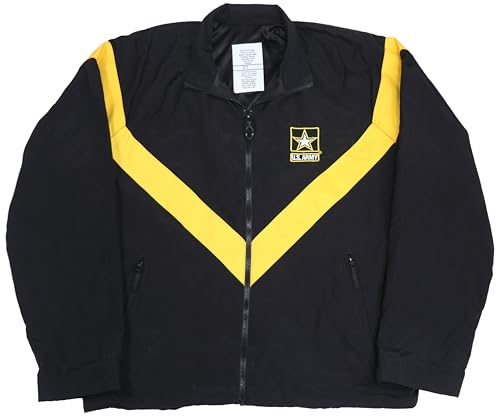USGI Military Men's APFU Jacket Army Black and Gold PT Fitness Windbreaker Genuine Issue