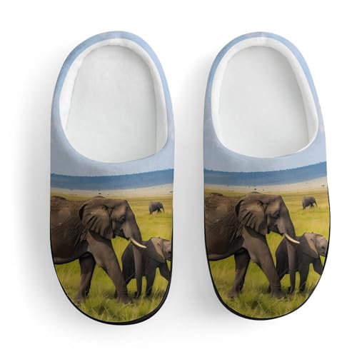 Elephants Family Cute Cotton Slippers Anti-slip House Shoe Slipper Indoor Outdoor3