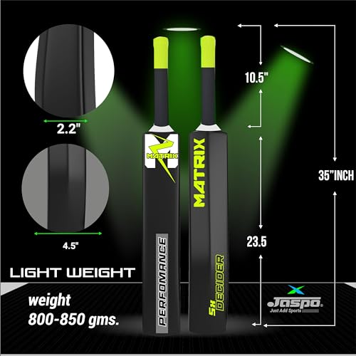 Image of Jaspo Fumes Premium Hard Plastic Cricket Full Size Bat (35 X 4.5 Inch) for All Age Groups (Matrix)