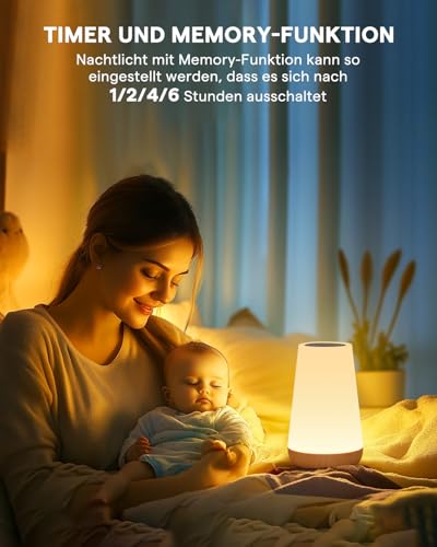 WARMLIO LED Bedside Lamp Set of 2 with Remote Control, Touch Dimmable with 13 Colours, USB Rechargeable with Timer - Image 4