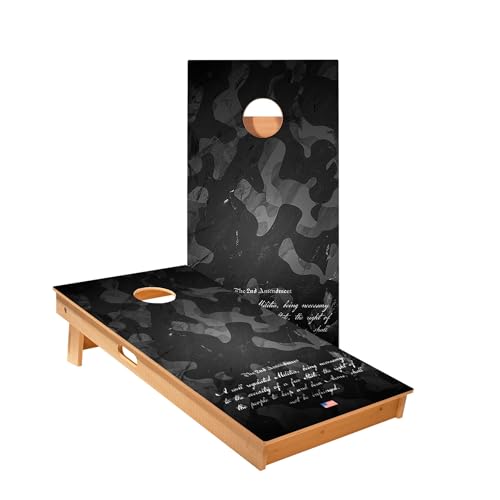 Skip's Garage Second Amendment Cornhole Boards - Includes (2) Boards (Resin Bags) + (1) Case & (2) Edge Lights